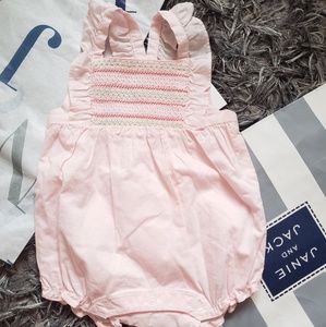 NWT Janie and Jack pink romper bodysuit baby girl